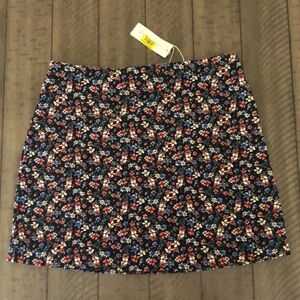COPPER KEY Multi floral lightweight corduroy mini skirt NWT L